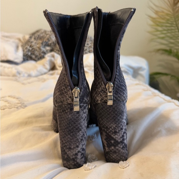 Snakeskin Faux Felt Booties - Picture 5 of 6